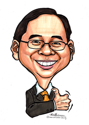 Caricature of Singapore Minister Gan Kin Yong