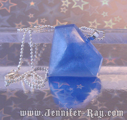 Sky Blue Bling - Faux Diamond Resin Necklace