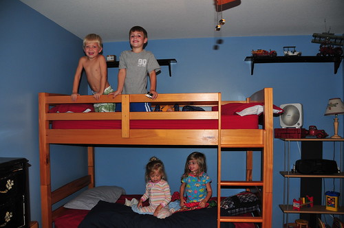 four kids one bed...