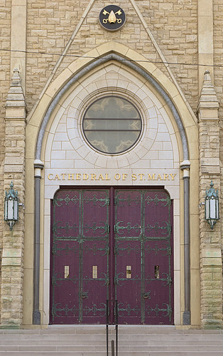 Cathedral of Saint Mary of the Immaculate Conception, in Peoria, Illinois, USA - main door