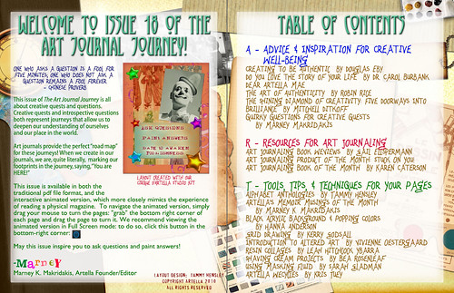 Table of content of Art Journal Journey