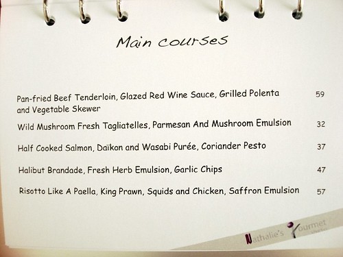 nathalies Gourmet studio aug menu 1