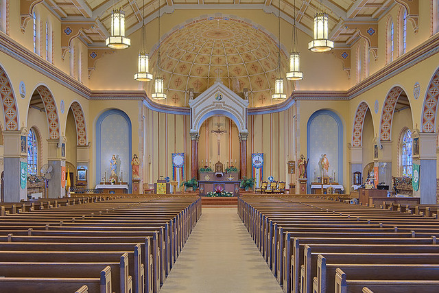 Saint Anthony Roman Catholic Church, in Lemay, Missouri, USA - nave