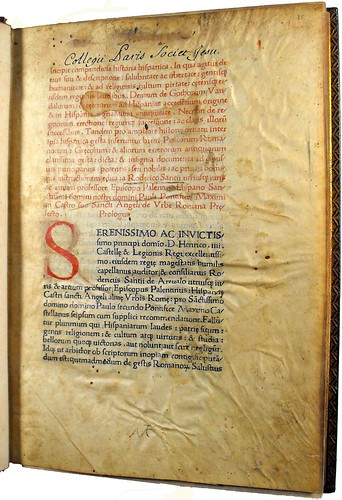 First page of text from 'Compendiosa historia Hispanica' with incipit. Sp Coll Hunterian Bw.2.19
