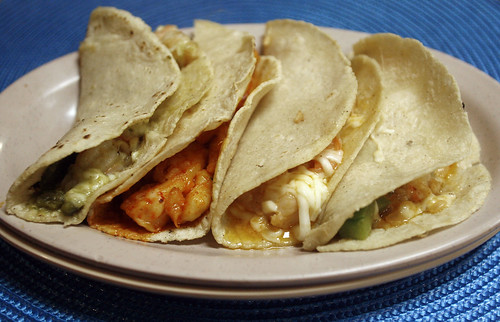 Tacos with various fillings.