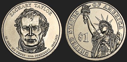 Prezidentský 1 dolár USA 2010 P, 12. prezident ZacharyTaylor