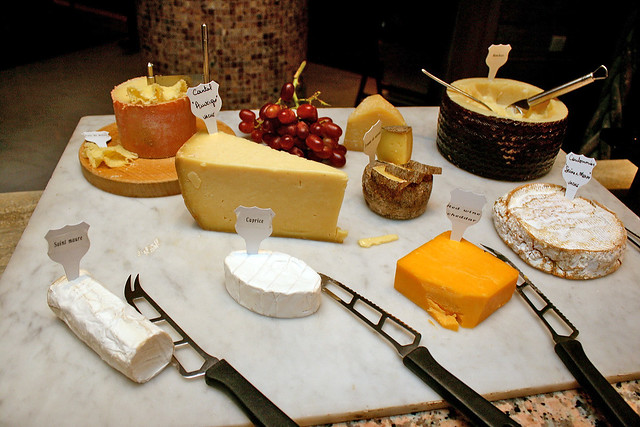 The cheese board is a scaled down version of the one for brunch, but still offers interesting bites