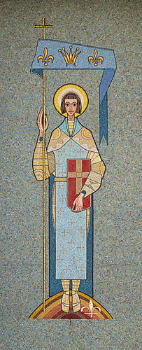 Saint Joan of Arc Roman Catholic Church, in Saint Louis, Missouri, USA - mosaic of Saint Joan of Arc