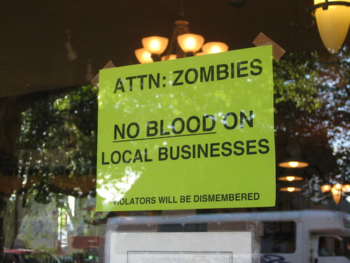 We were adequately warned. As in all zombie apocalypses, there was a cryptic sign of what was to come.