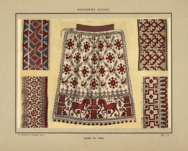 003- Guarniciones de delantal y corpiños-Rusia del norte-Broderies russes tartares armeniennes 1925