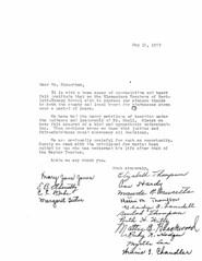 Teachers' Letter to Wilson Allen Slaughter 14 May 1953