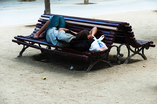 sleep in the bench