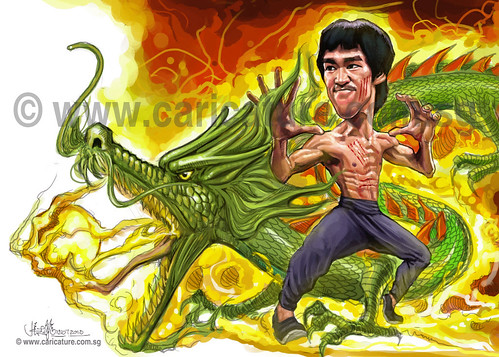 digital caricature of Bruce Lee - 8 small watermark