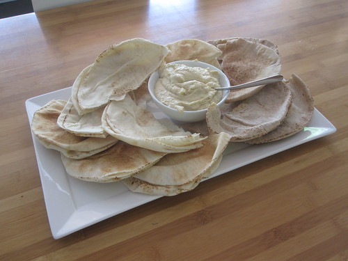 pita bread and hummus -- with bistro lunch