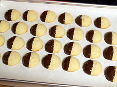 Chocolate Dipped Cardamom Lime Cookies