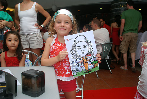 Caricature live sketching for The British Club and Singtel -11