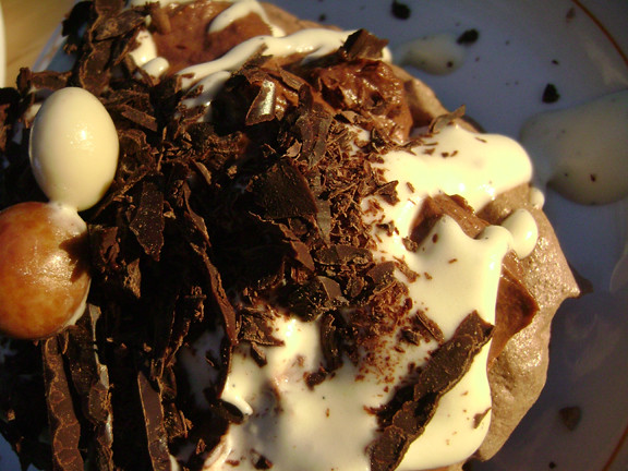 Daring Bakers June: Chocolate Pavlovas with Chocolate Mascarpone Mousse