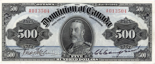 1925 Dominion of Canada $500