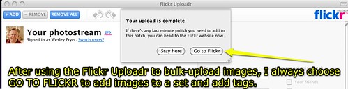 Flickr Uploadr upload is complete