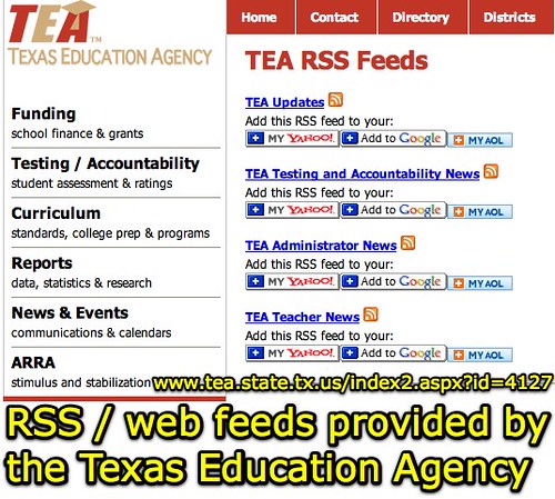 Texas Education Agency - TEA RSS Feeds
