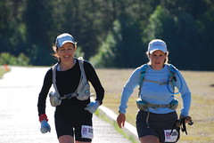 Jess and Pat looking happy at the Fat Dog 100 finish