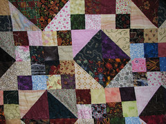 detail of quilting after 17 blocks