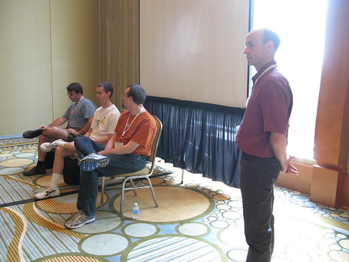 Casey Schaufler leading the security API panel discussion