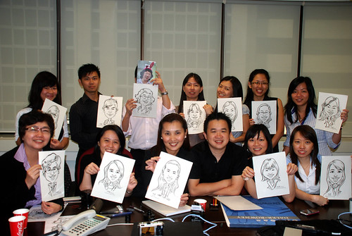 Caricature live sketching @ UOB Finance Division - 13