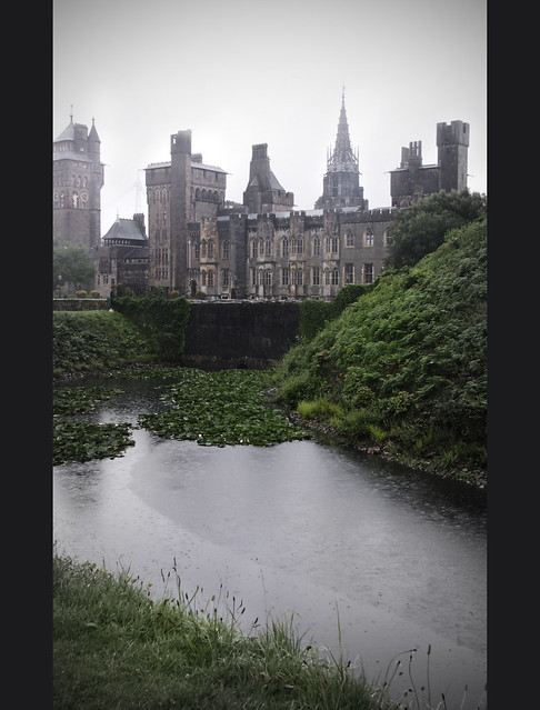 Castle in rain