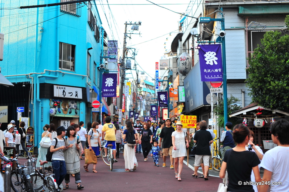 The streets are normally crowded on weekends at Shimokitazawa