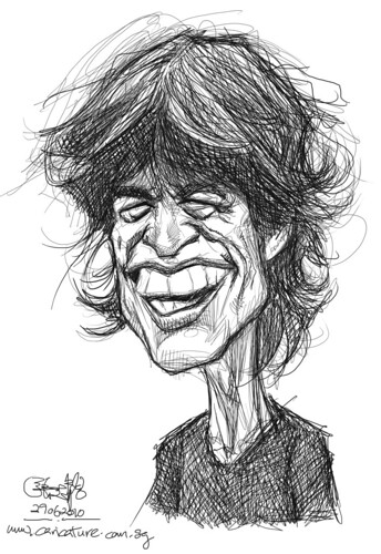digital sketch study of Mick Jagger - 1