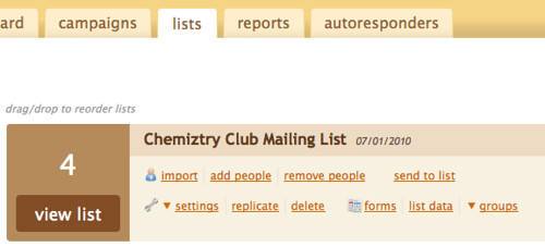 MailChimp Lists