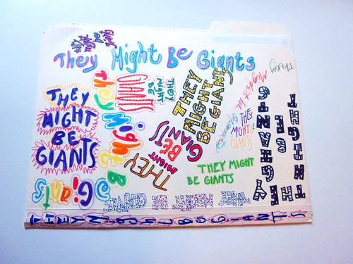 They Might Be Giants folder I drew in high school. Front view.