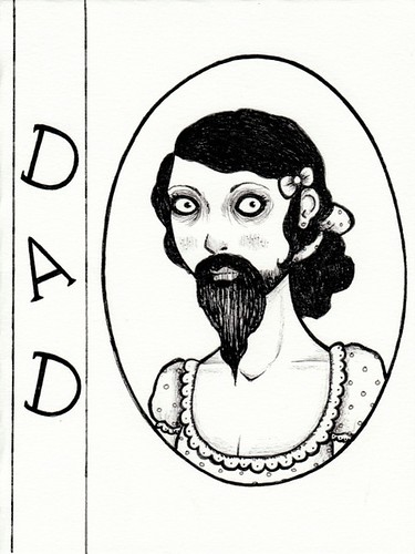 bearded lady birthday card for dad