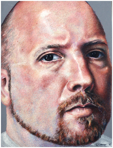 Colored pencil portrait entitled Self Portrait VII