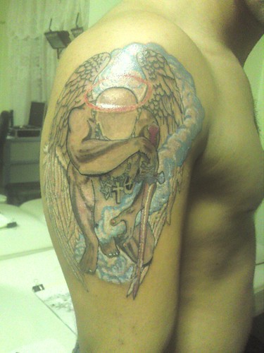 tatuaje ingeri. INGER / ANGEL GUARD TATTOO by MYKE_TATTOO