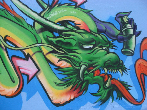 Dragon with Spraycan Mural