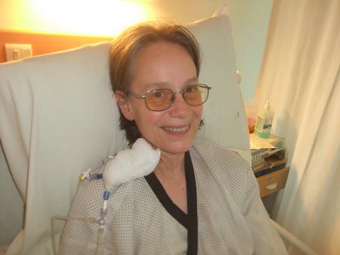 Mom recovering in hospital after first surgery attempt.