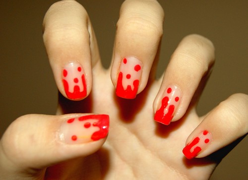 blood nail art
