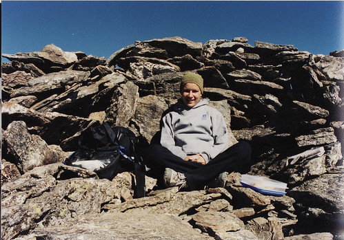 2002. hiding from the wind on top of a mountain in colorado.