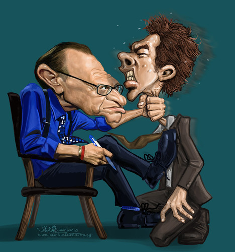 digital caricature of Larry King
