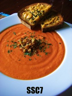 SSC7-Spanish Gazpacho Soup in the RAW with Broiled &quot;Cheese&quot; Toast