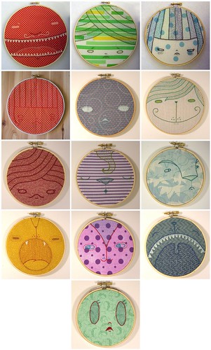 Cate Anevski Face Embroideries