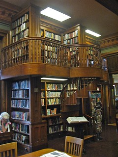 St. Johnsbury Athenaeum (1871) – Interior: library stacks detail