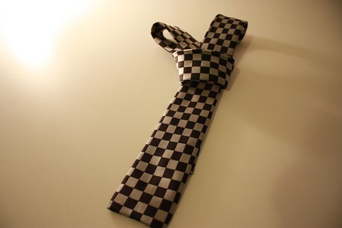 black and white checkered tie. Checkered Tie
