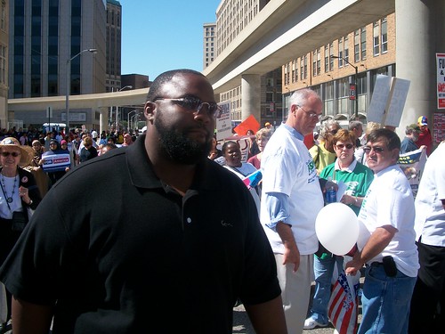 Participants in the Detroit March for Jobs, Justice and Peace which was held on August 28, 2010. The event was co-sponsored by the UAW and the Rainbow/Push Coalition and drew over 5,000 workers and community people. (Photo: Abayomi Azikiwe) by Pan-African News Wire File Photos