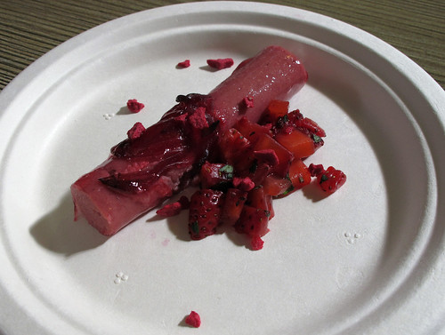 Raspberry and Rosella flower Cannelloni