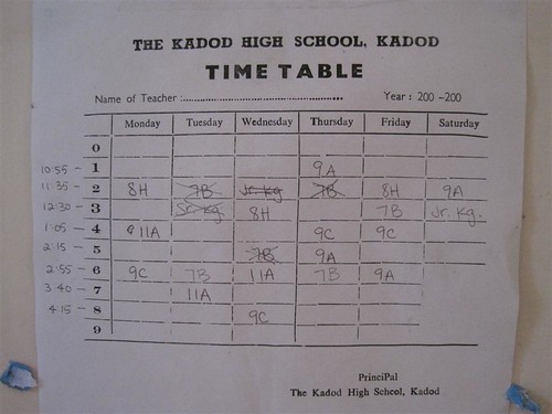 a kadod high school timetable