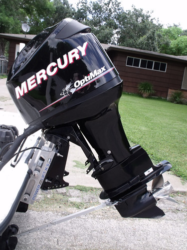 mercury 90 optimax 4 stroke  roughly 20 hours on the motor and flushed after