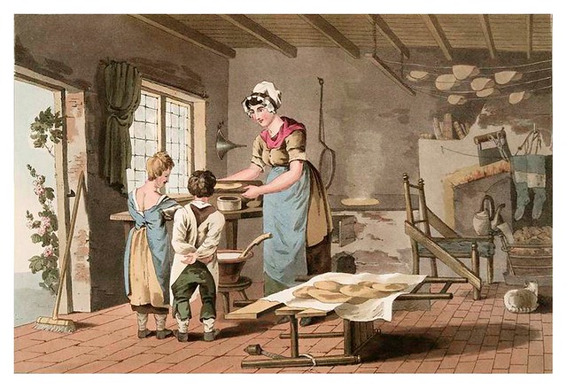 018-Mujer haciendo tortas de avena-The costume of Yorkshire...1814- George Walker